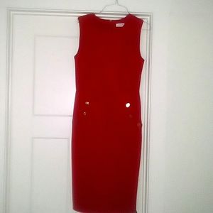 Size 6 Vibrant Red Calvin Klein Dress